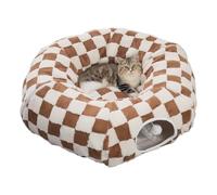Cat Cave Donut,Washable Cute Nest - Cute Cat Bed Tunnel Toys,for Kitten Puppy Small Dog Bunny Pet Enrichment Indoor Bedroom Living Room Home Decor Winter
