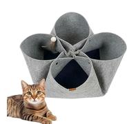 Cat Cave & Foldable Play Mat With Tunnel, Cat Felt Tunnel For Indoor Cats Foldable Cat, Cat Toys Cat Mat, Perfect Combo For Fun & Rest