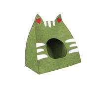 Cat Cave House for Large Cats Indoor Outdoor, Comfortable Kitten Bed Furniture with Easy Access Privacy Cave, 19.69inch x 13.78inch x 22.83inch- Green