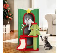Cat Cave, kitten Beds for Indoor,House with Scratching Post & Ball & Platform, Bed, Basic Tree, Cute Tower, kitten Furniture,Hideaway,Condo 52 * 45 * 85cm(Light Green)