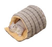 Cat Cave | Removable Washable Warm House | Two-way Open Semi-Enclosed Dome Design Cat House Bed - for Kittens, Small Pets, Play, Corner, Winter, Christmas, Home