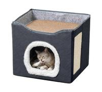 Cat Cave - Semi-Enclosed Cat House Bed, Washable & Warm | For Small, Medium and Large Cats & Kittens, Garden, Yard, Barn, Porch, Balcony, Yard | Warm Weather & Insulation | R O