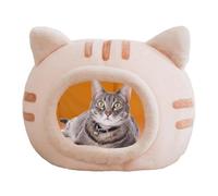 Cat Cave | Soft Crystal Fleece Removable Cave with Plush Hanging Toy | Autumn Winter Indoor Pet Warm House for Mini Medium Sized Dog Cat Snooze Sleeping