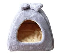 Cat Cave Soft Warm 14x14" Cat House with Removable Bow Foldable Washable Kitten Bed for Cats & Small Dogs Beds for Indoor Cats Beds Bed Houses for Indoor