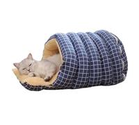 Cat Cave - Warm House | Pet Bed - Cat And Dog Dual-Use Semi-Sealed Foldable Bed With Two-Way Opening Super Soft Short Plush PP Cotton Removable Washable All-Season Warming Shelter