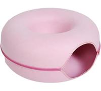 Cat Caves for Indoor Cats, LargeTunnel for Multiple, Scratch Detachable Peekaboo Cat Cave Bed, Kitten Donut Kitty Hideaway Up to 45 Lbs (pink, S)