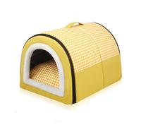 Cat Caves with Handle for Indoor, Waterproof Kitten Houses, Pet Sofa Mats for Kitty, Removable Cat Beds House with Non-Slip Bottom, Removable Pet Beds (60 * 43 * 40cm,Yellow)