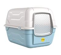 CAT CENTRE Blue Hooded Litter Tray Box, Large Enclosed Cat Toilet