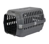 Cat Centre Cat Carrier up to 8 kg Lightweight Roover Medium Cool Grey | Dog and Pet Carrier for small pets, 7 Latches, 4 Door Hooks, Large Ventilation Openings, Anti-slip Bottom Tray Metal Door