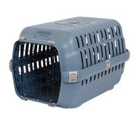 Cat Centre Cat Carrier up to 8 kg Lightweight Roover Medium Copen Blue | Dog and Pet Carrier for small pets, 7 Latches, 4 Door Hooks, Large Ventilation Openings, Anti-slip Bottom Tray Metal Door