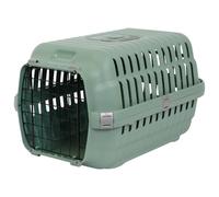Cat Centre Cat Carrier up to 8 kg Lightweight Roover Medium Pine Green | Dog and Pet Carrier for small pets, 7 Latches, 4 Door Hooks, Large Ventilation Openings, Anti-slip Bottom Tray Metal Door