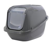 Cat Centre Cat Litter Tray Compact Covered Design Cozy Deluxe Cool Grey | Litter Box for Small Cats, Privacy Door, Flip-Top Cleaning Access, Charcoal Filter Compartment, Secure Clip-Locks