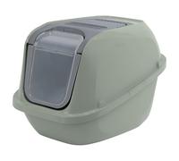 Cat Centre Cat Litter Tray Compact Covered Design Cozy Deluxe Green | Litter Box for Small Cats, Privacy Door, Flip-Top Cleaning Access, Charcoal Filter Compartment, Secure Clip-Locks