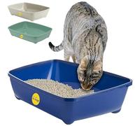 CAT CENTRE Dark Blue Jumbo Open Cat Litter Tray 56cm XL Rounded Corners