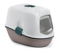 Cat Centre.Direct Cat Centre 58Cm Grey Jumbo Hooded Scoopless Cat Litter Tray - Sieve Toilet