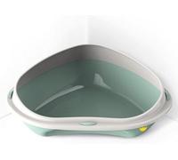 Cat Centre.Direct Cat Centre Jumbo Corner Anti-Spillage Pet Tray With High Rim Green