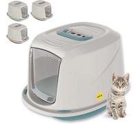 Cat Centre.Direct Cat Centre Medium Blue Galaxy Detachable Hooded Litter Tray With Carbon Filter