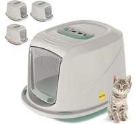 Cat Centre.Direct Cat Centre Medium Green Galaxy Detachable Hooded Litter Tray With Carbon Filter