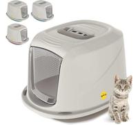 Cat Centre.Direct Cat Centre Medium Grey Galaxy Detachable Hooded Litter Tray With Carbon Filter
