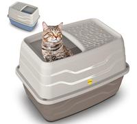 Cat Centre.Direct Cat Centre Salto Cat Litter Tray With Rim Beige