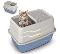 Cat Centre.Direct Cat Centre Salto Cat Litter Tray With Rim Grey