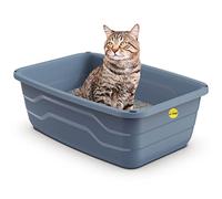 CAT CENTRE Extra Deep Large Cat Litter Tray, Grey, High Sides, Jumbo Kitten