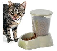 CAT CENTRE Gravity Feeder Cat Bowl 1.5L Dry Food Biscuits Dispenser Grey