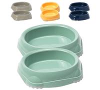 CAT CENTRE Green 2 Pcs 0.2L Pet Bowls Small Kitten Cat Dog Non-Slip