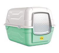 CAT CENTRE Green Hooded Litter Tray Box, Large Enclosed Cat Toilet