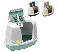 CAT CENTRE Green Large Corner Hooded Cat Litter Tray + Scoop + Filter