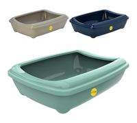 CAT CENTRE Green Open Cat Litter Tray with Detachable Rim, Jumbo 57cm