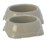 Cat Centre Grey Cat Kitten Bowls Set 2x0.3L Deep Dish Feeder Non-Slip