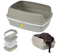 CAT CENTRE Grey Scoopless Litter Tray Large or Jumbo Sifting Toilet Box High Sided XL (Large Tray)
