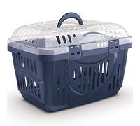 CAT CENTRE Grey & Transparent Lid Pet Dog Puppy Cat Carriers Basket Bag Cage Portable Travel Kennel Training Box