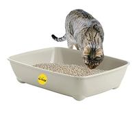 CAT CENTRE Jumbo Open Cat Litter Tray 57cm, Grey, Rounded Corners