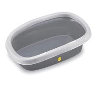 CAT CENTRE Jumbo Open Cats Litter Tray, Wide Rim, Grey, 58cm, Extra Deep