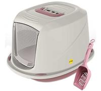 CAT CENTRE Jumbo Pink Hooded Cat Litter Tray, Scoop & Carbon Filter