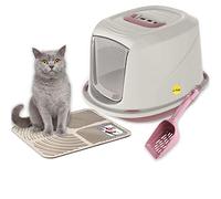CAT CENTRE Jumbo Pink Hooded Litter Tray + Scoop, Mat & Carbon Filter