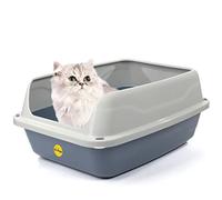 CAT CENTRE Medium Hooded Cat Litter Tray Box, Dark Grey, Extra Deep