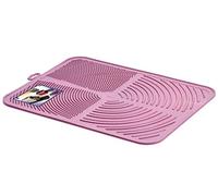 CAT CENTRE Pink Cat Litter Tray Mat Clean Floor Quality Waterproof Pet Mat Box Pan Toilet Urine Proof Pad Trapper Catcher Loo Placemat Kitten BPA-Free Grooved Design Scatter Control