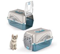 CAT CENTRE Premium Blue Pet Carrier, Cat Dog Travel Box, Transport Cage