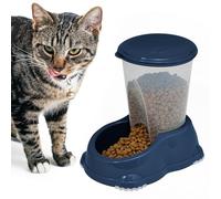 CAT CENTRE Smarty Snacker Bowl 1.5L Automatic Gravity Dry Food Dispenser Snacks Dog Rabbit Small Animal Premium Pet Supplies Kittens Healthy Feeder Dark Blue