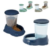 CAT CENTRE Smarty Snacker & Sipper 1.5L Gravity Dispenser Dark Blue | Automatic dry food & water feeder, dog, cat, rabbit, small animal, BPA safe plastic, kittens