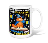 Cat Ceramic Coffee Mug, Fanciful Cartoonish Wizard Hat Magic Wand Halloween Black Novelty Tea Mug with Handle Ideal for Friendship Family Colleague Teachers Sweetheart Staff 15 Oz