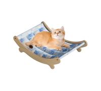 Cat Chair, Cooling Washable Cat Bed, Raised Hammock Design, Pet Seat Indoor, Breathable Frame for Outdoor Use, Floor, Corner, Apartment, Balcony, Travel, 19.29x12.4x5.12 inches