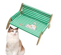 Cat Chair - Pet Hammock with Striped Lounge Seat, Breathable Fabric Resting Chair, Raised Sleeping Platform Indoor Relaxation | Comfortable Pet Bed Dome