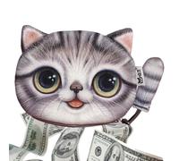 Cat Change Pouch - Plush Cartoon Coin Bag, Cute Animal Storage Purse, Portable Mini Organizer with Tail Decor Design | Cell Phone Cards Jewelry Keys Daily Carry Travel School Outdoor Shopping Wallet