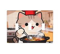 Cat Chef Cooking 3 Gang Switch Plate Cover-Unbreakable Polycarbonate Wall Plate, Heat Resistant Toggle Switch Decor for Home