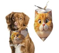 Cat Chef Dog Bandanas for Feeding Grooming, Triangle Pet Bibs Washable Pets Scarf for Cats & Dogs