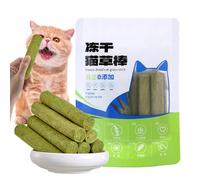 Cat Chew Grass Food, 6 X Natural Grass Stick Pet Cat Snack Treat - Increases Interaction Cleaning Cat Teeth Edible Cat Toy For Indoor Balcony Bedroom